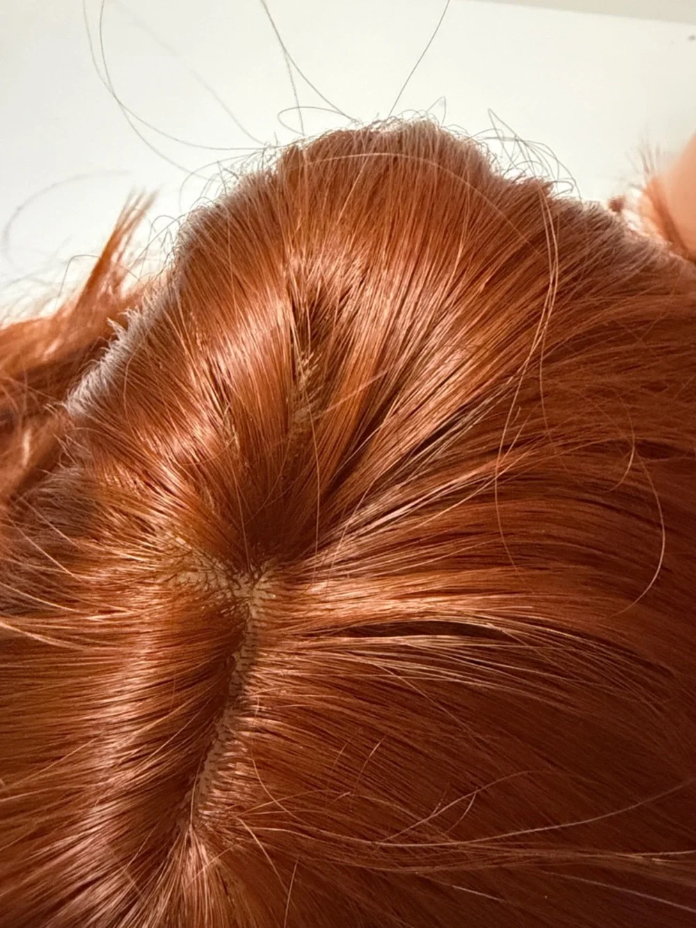 Synthetic Blend Wig with Soft Copper Red Hair with Bangs - Women 30/350